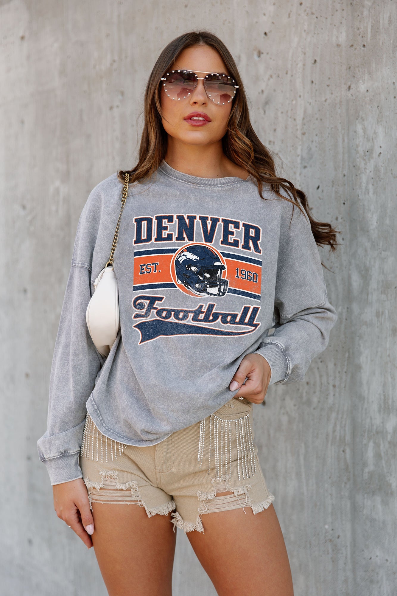 NFL Women's V-Neck Sweater, Denver Broncos, Small