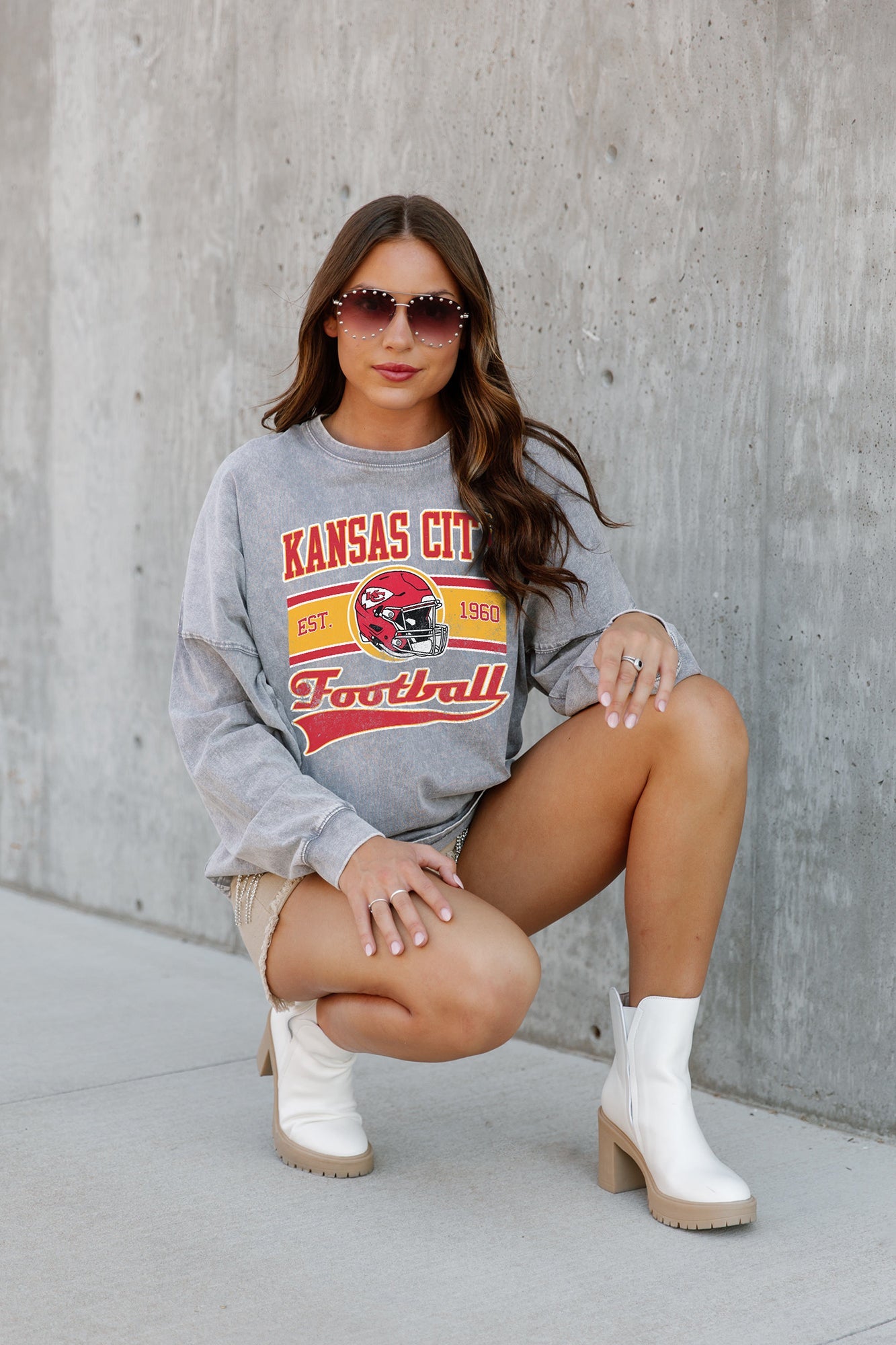 KANSAS CITY CHIEFS NO TIMEOUTS FADED WASH PULLOVER