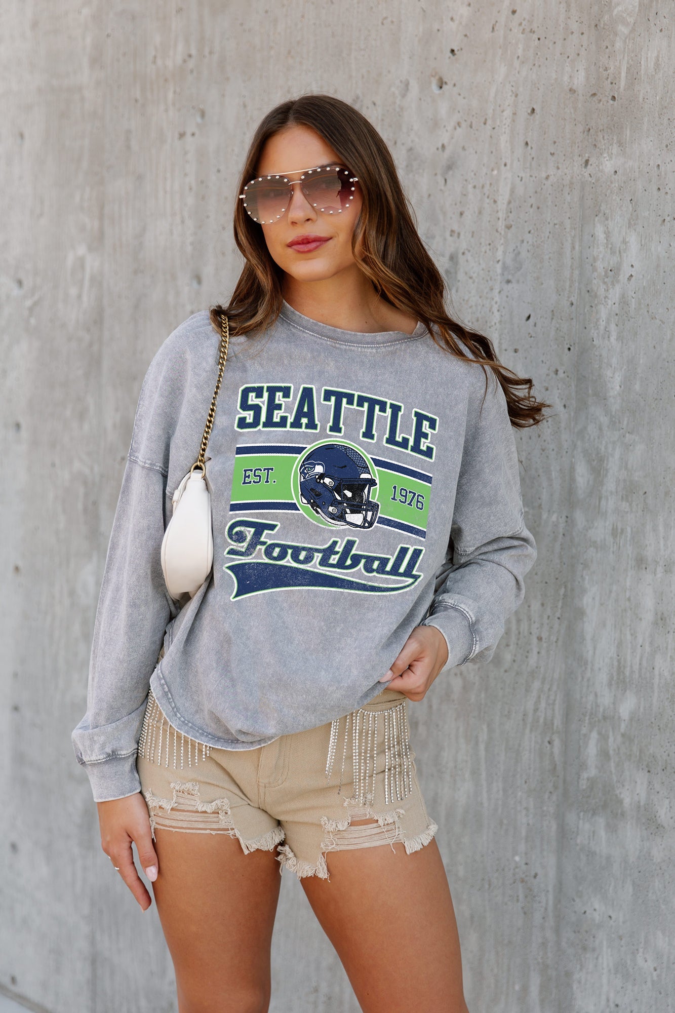 SEATTLE SEAHAWKS NO TIMEOUTS FADED WASH PULLOVER