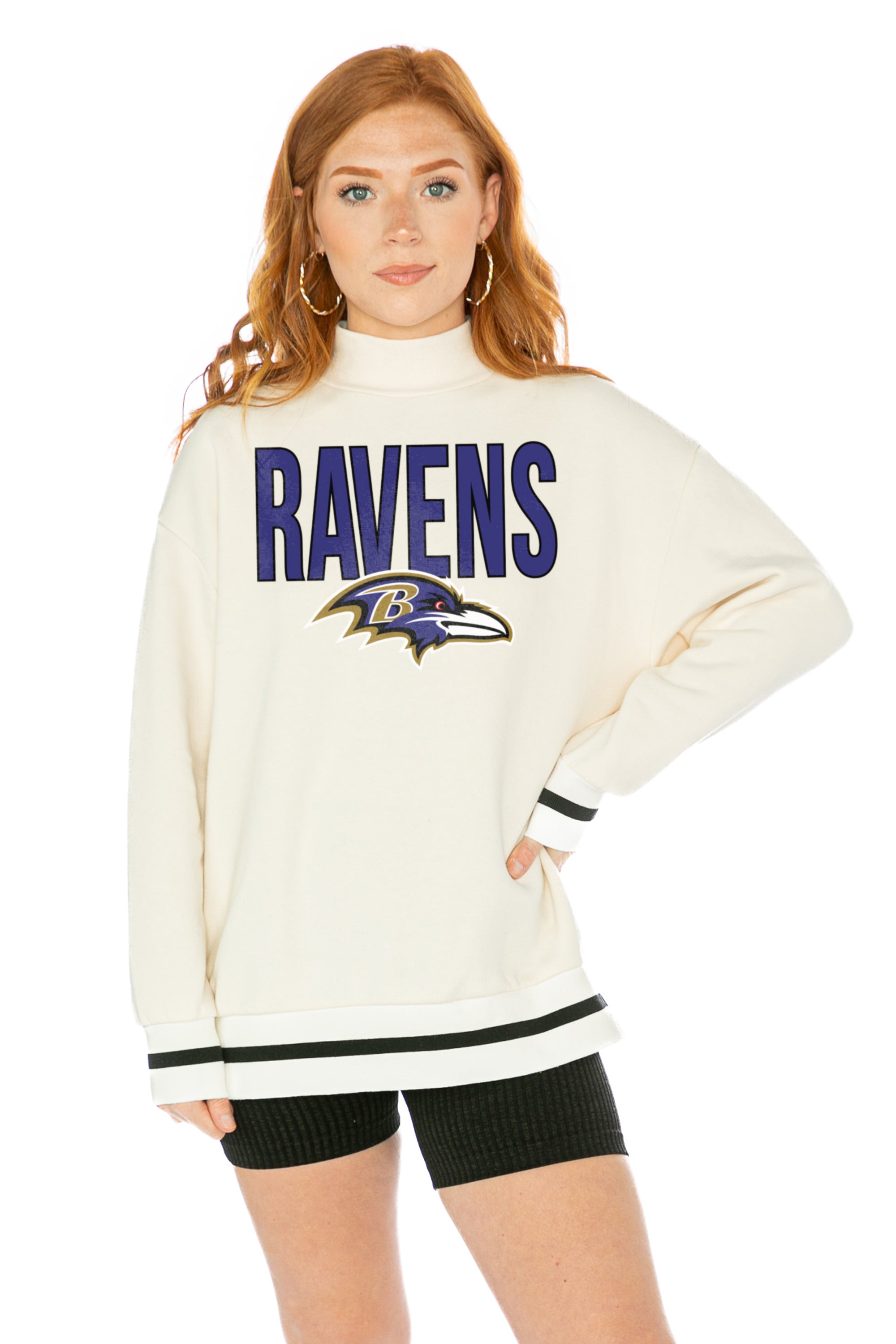 BALTIMORE RAVENS ELITE ELEGANCE STUDDED SLEEVE DETAIL MODERATE LENGTH –  GAMEDAY COUTURE