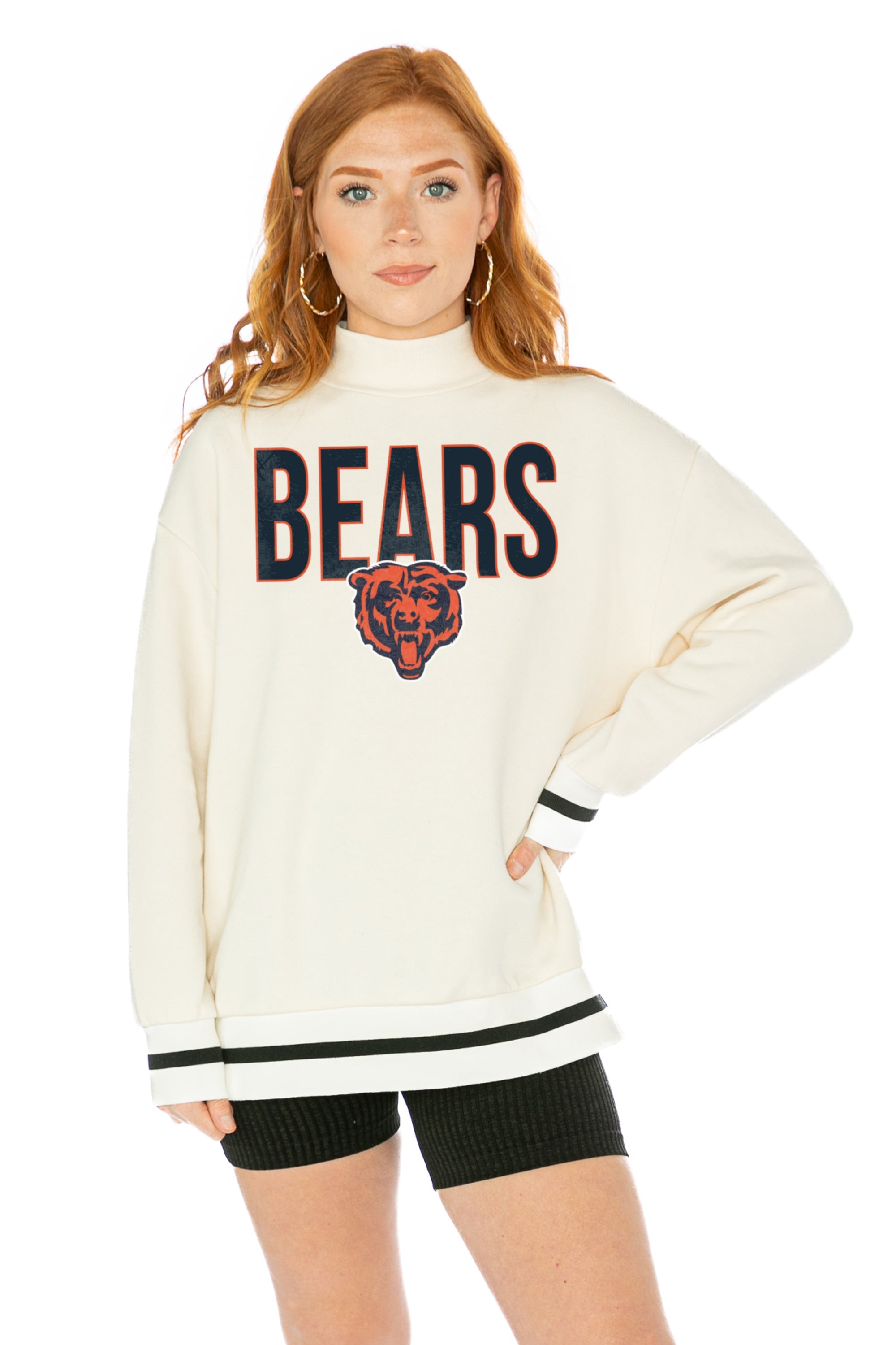 CHICAGO BEARS RHINESTONE bling zip up jacket hoodie size s-m-l-xl-xxl