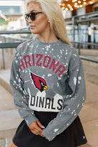 ARIZONA CARDINALS COIN TOSS LONG SLEEVE FRENCH TERRY CREWNECK PULLOVER