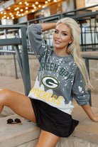 GREEN BAY PACKERS COIN TOSS LONG SLEEVE FRENCH TERRY CREWNECK PULLOVER