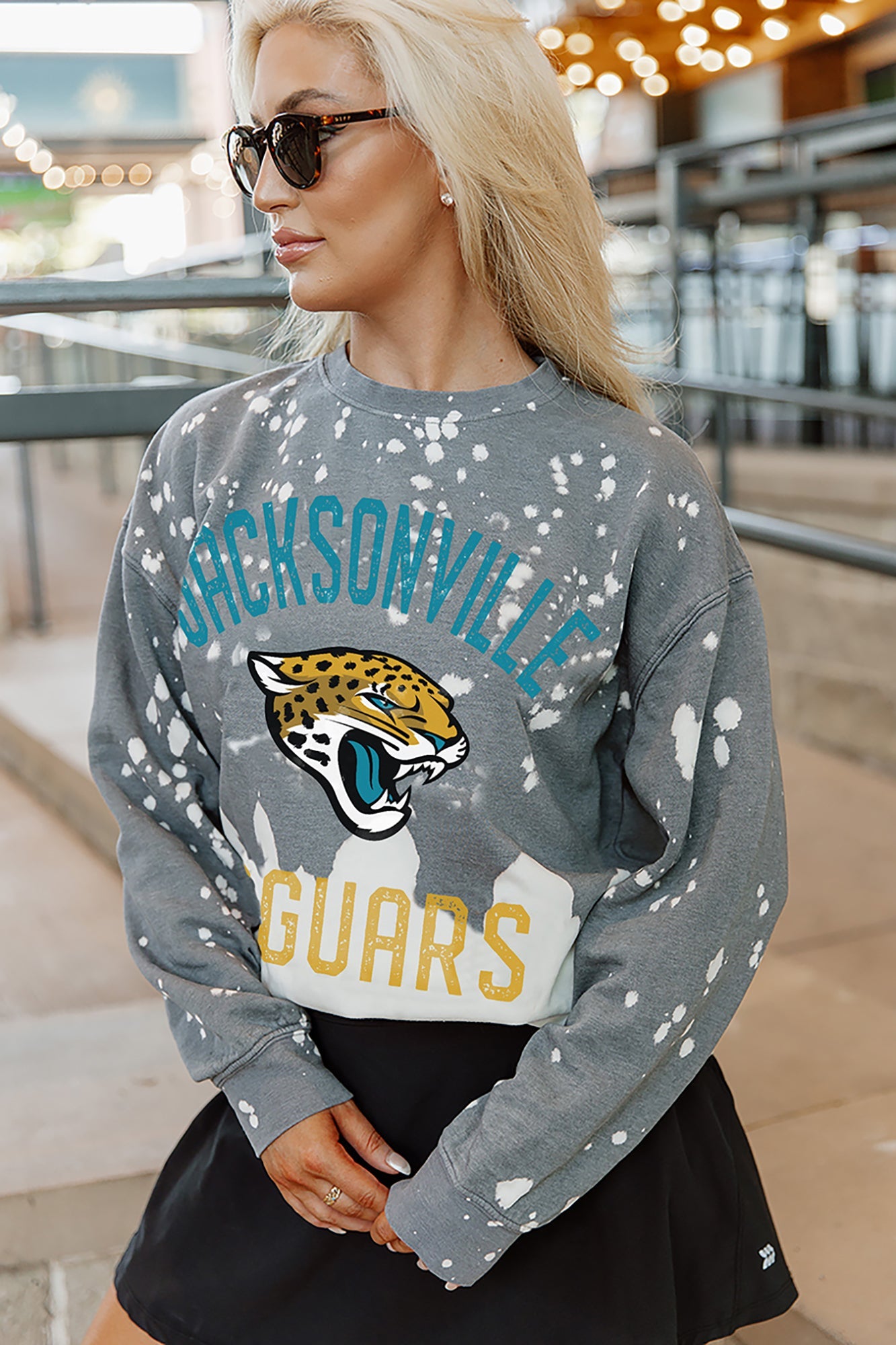 JACKSONVILLE JAGUARS COIN TOSS LONG SLEEVE FRENCH TERRY CREWNECK PULLOVER