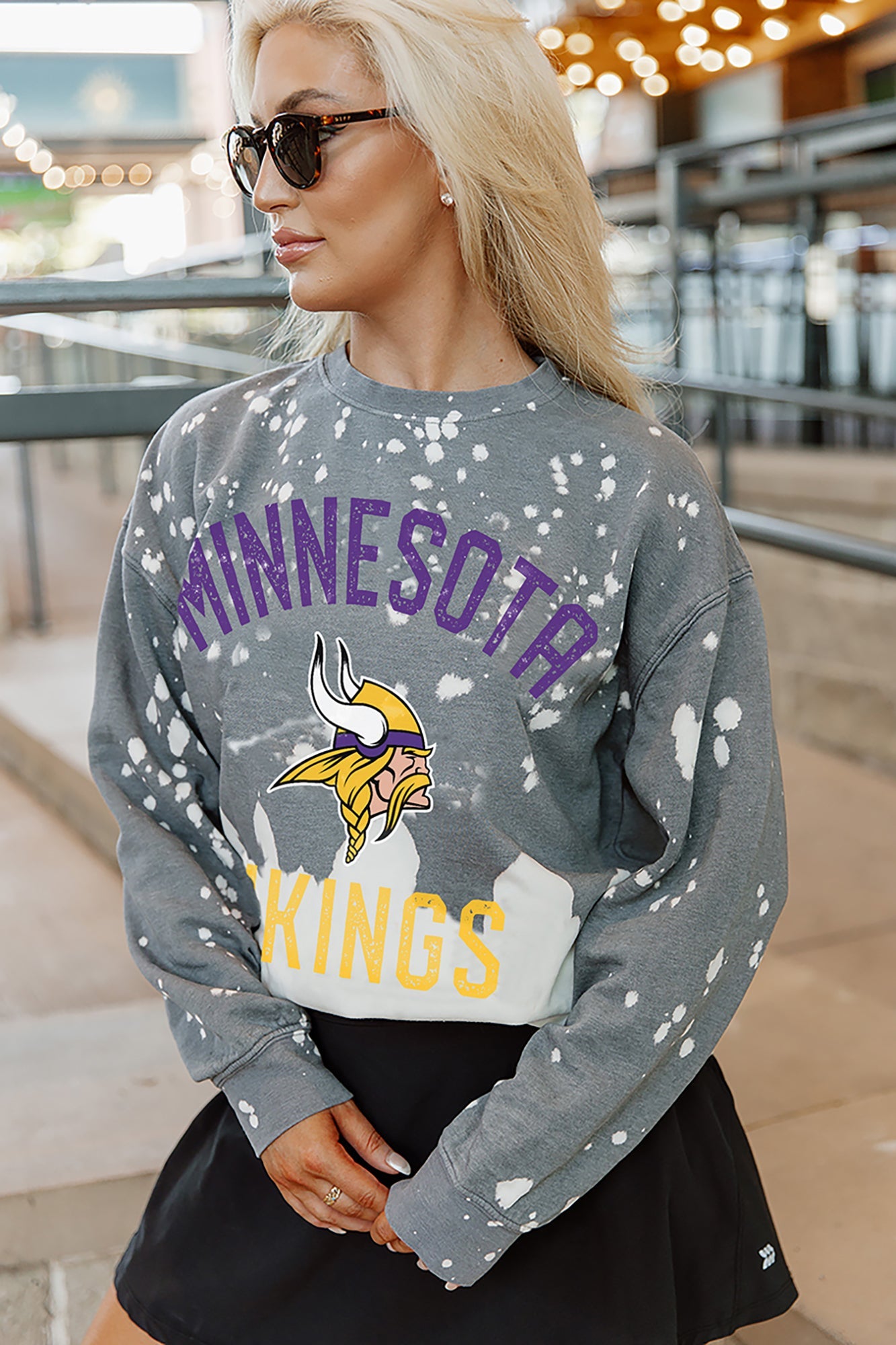 MINNESOTA VIKINGS COIN TOSS LONG SLEEVE FRENCH TERRY CREWNECK PULLOVER