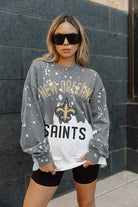 NEW ORLEANS SAINTS COIN TOSS LONG SLEEVE FRENCH TERRY CREWNECK PULLOVER