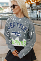 SEATTLE SEAHAWKS COIN TOSS LONG SLEEVE FRENCH TERRY CREWNECK PULLOVER