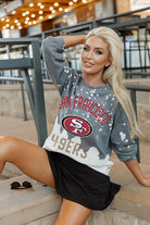 SAN FRANCISCO 49ERS COIN TOSS LONG SLEEVE FRENCH TERRY CREWNECK PULLOVER