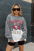 SAN FRANCISCO 49ERS COIN TOSS LONG SLEEVE FRENCH TERRY CREWNECK PULLOVER