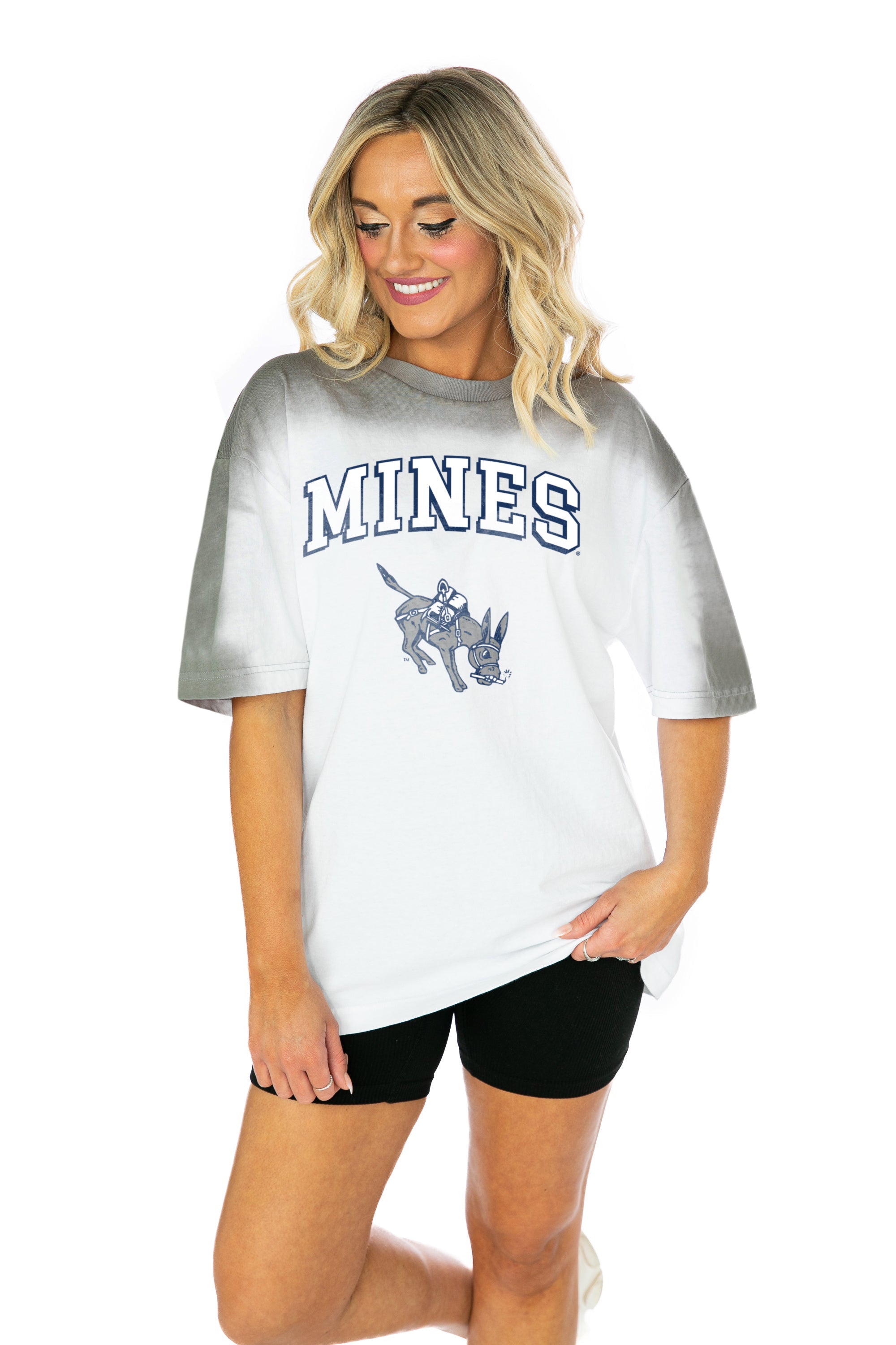 COLORADO SCHOOL OF MINES BURROS INTERCEPTION COLOR WAVE CREW NECK T-SHIRT