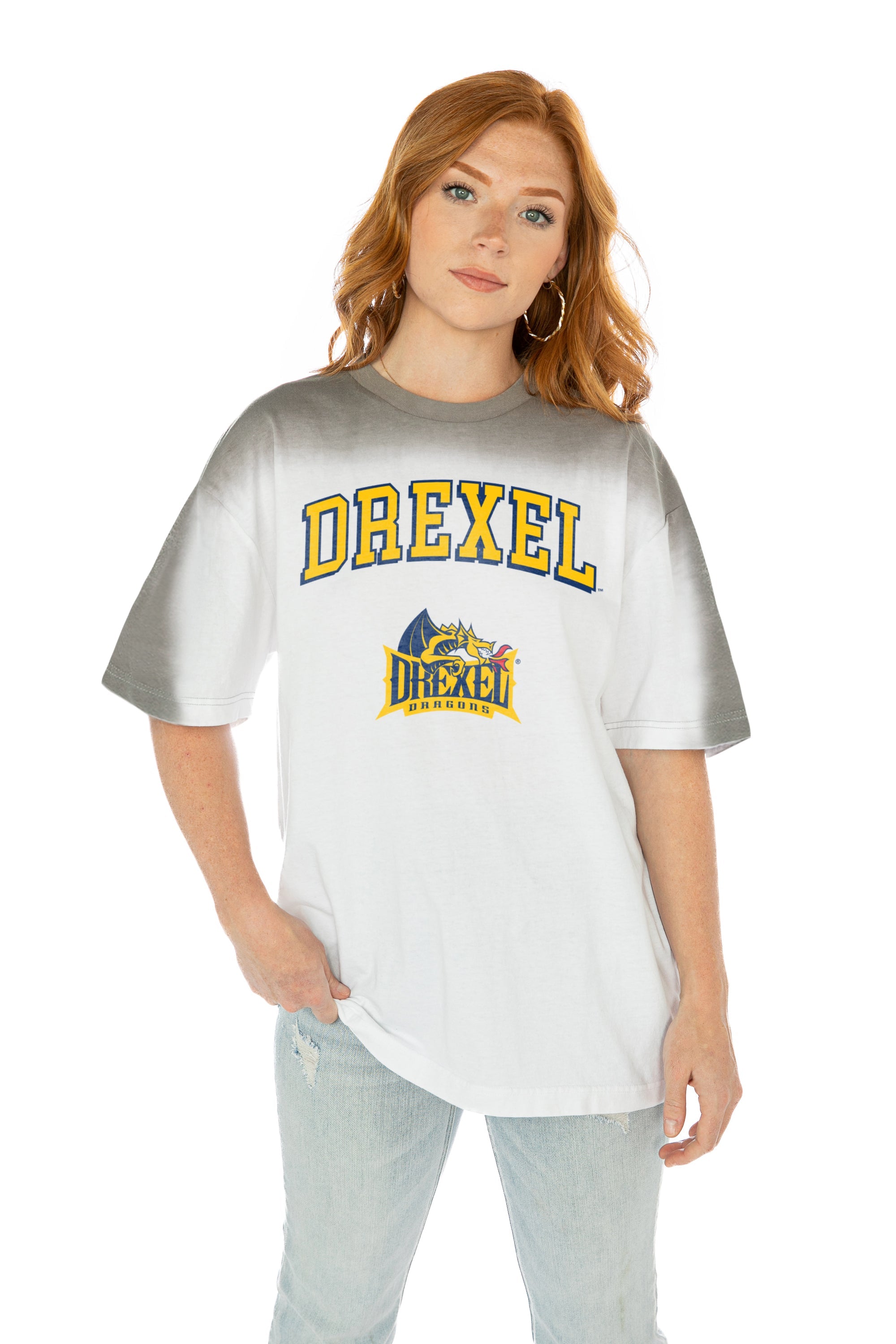 DREXEL UNIVERSITY DRAGONS INTERCEPTION COLOR WAVE CREW NECK T-SHIRT