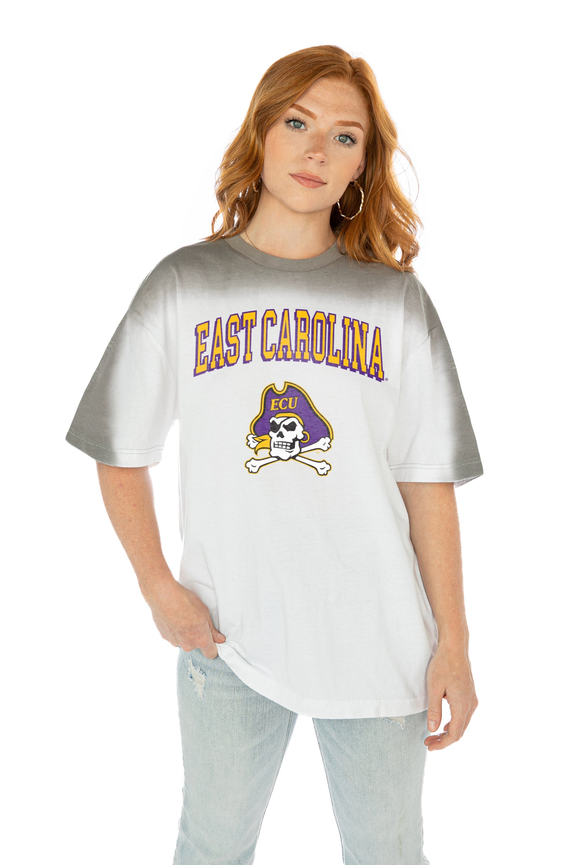 EAST CAROLINA PIRATES INTERCEPTION COLOR WAVE CREW NECK T-SHIRT