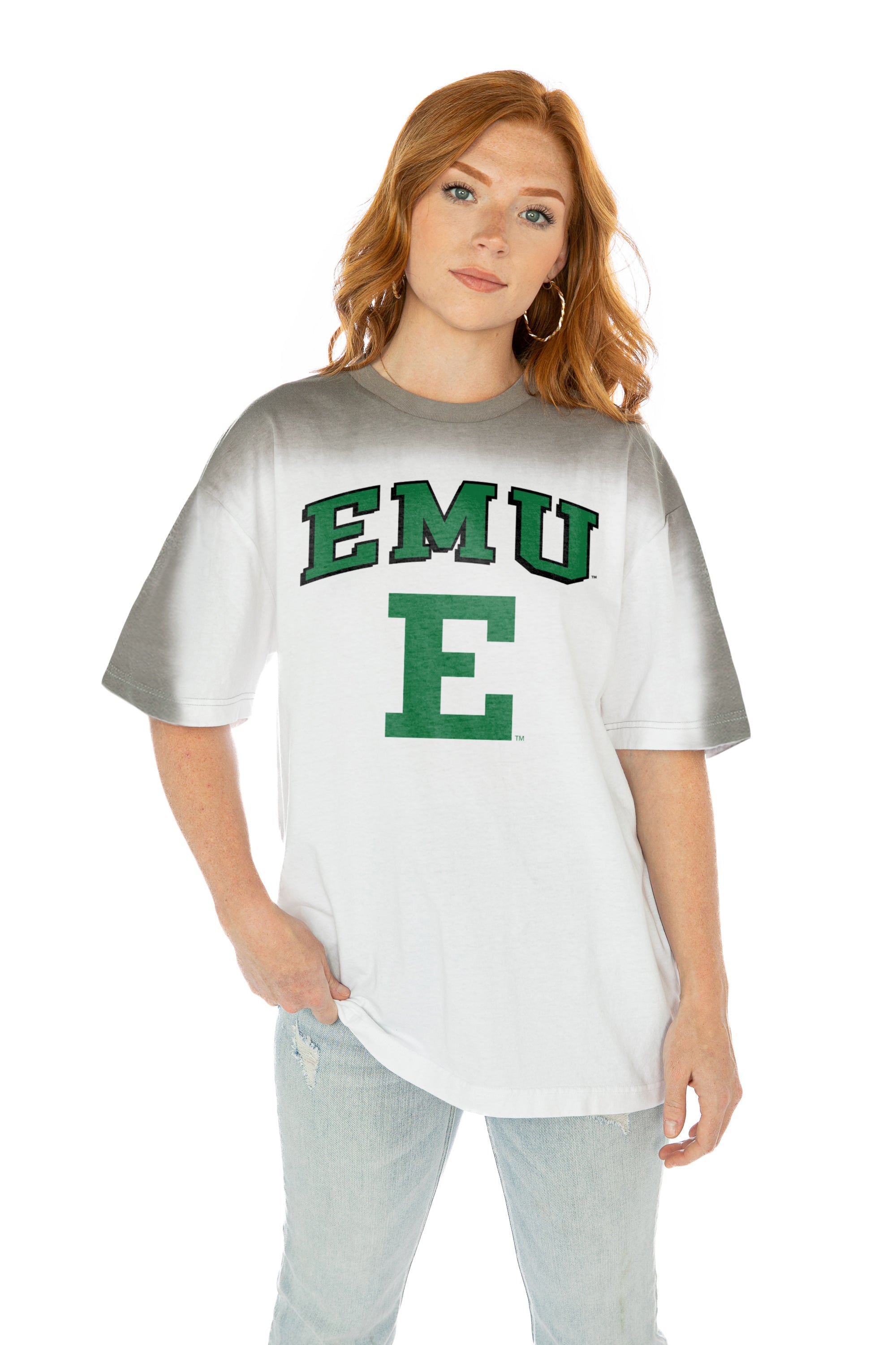 EASTERN MICHIGAN EAGLES INTERCEPTION COLOR WAVE CREW NECK T-SHIRT