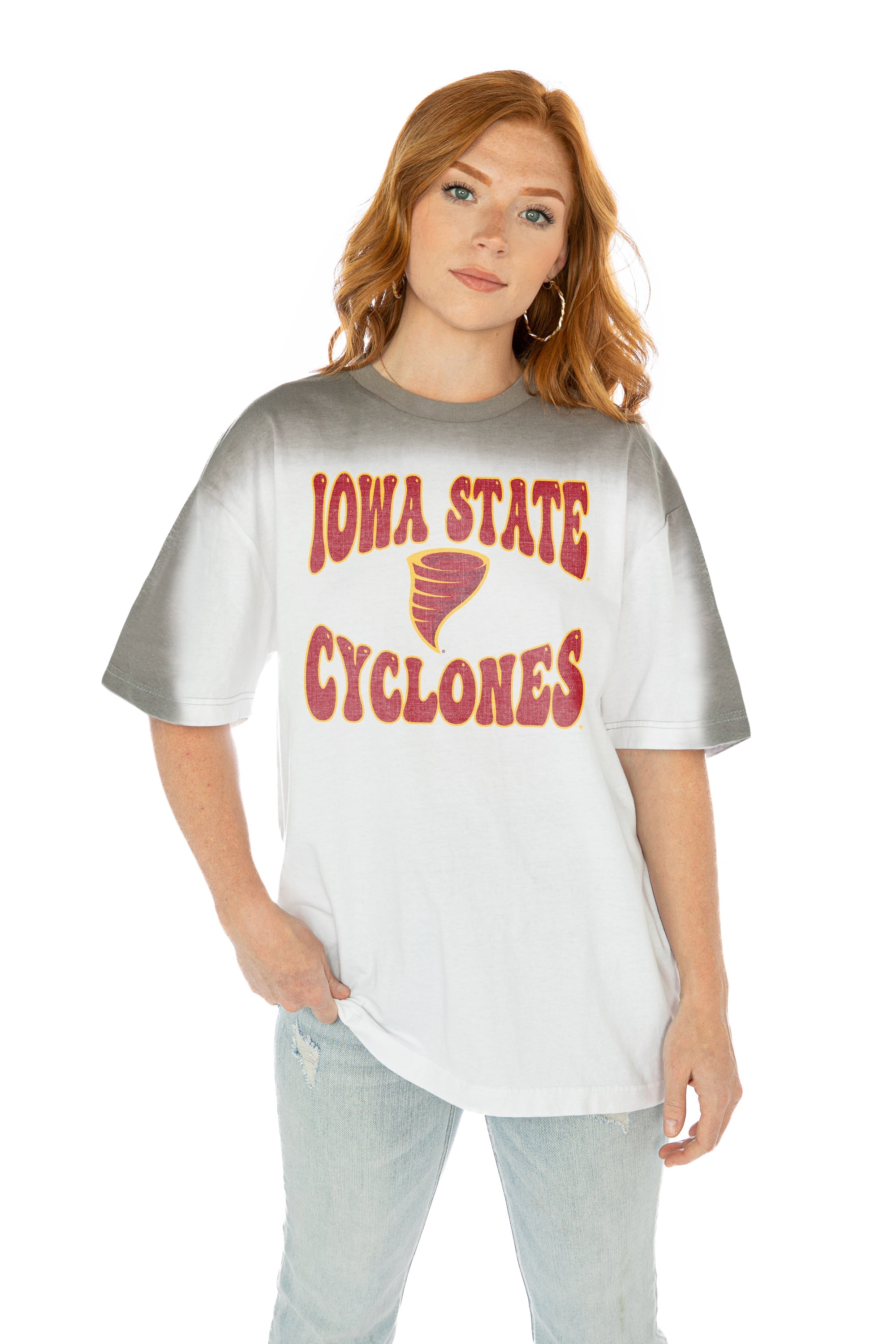 IOWA STATE CYCLONES CAMPUS GLORY COLOR WAVE CREW NECK T-SHIRT