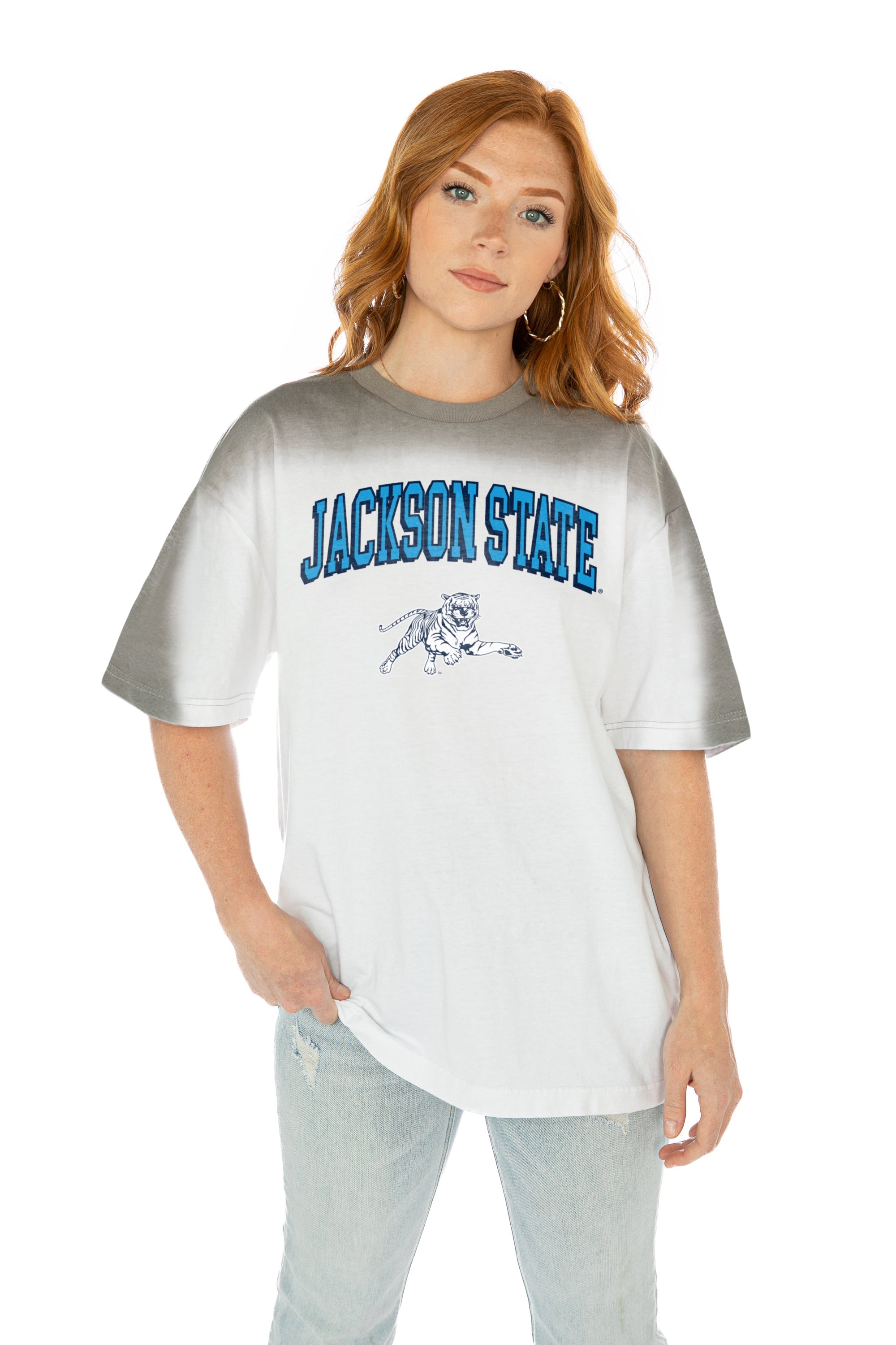 JACKSON STATE TIGERS INTERCEPTION COLOR WAVE CREW NECK T-SHIRT