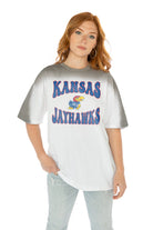 KANSAS JAYHAWKS CAMPUS GLORY COLOR WAVE CREW NECK T-SHIRT