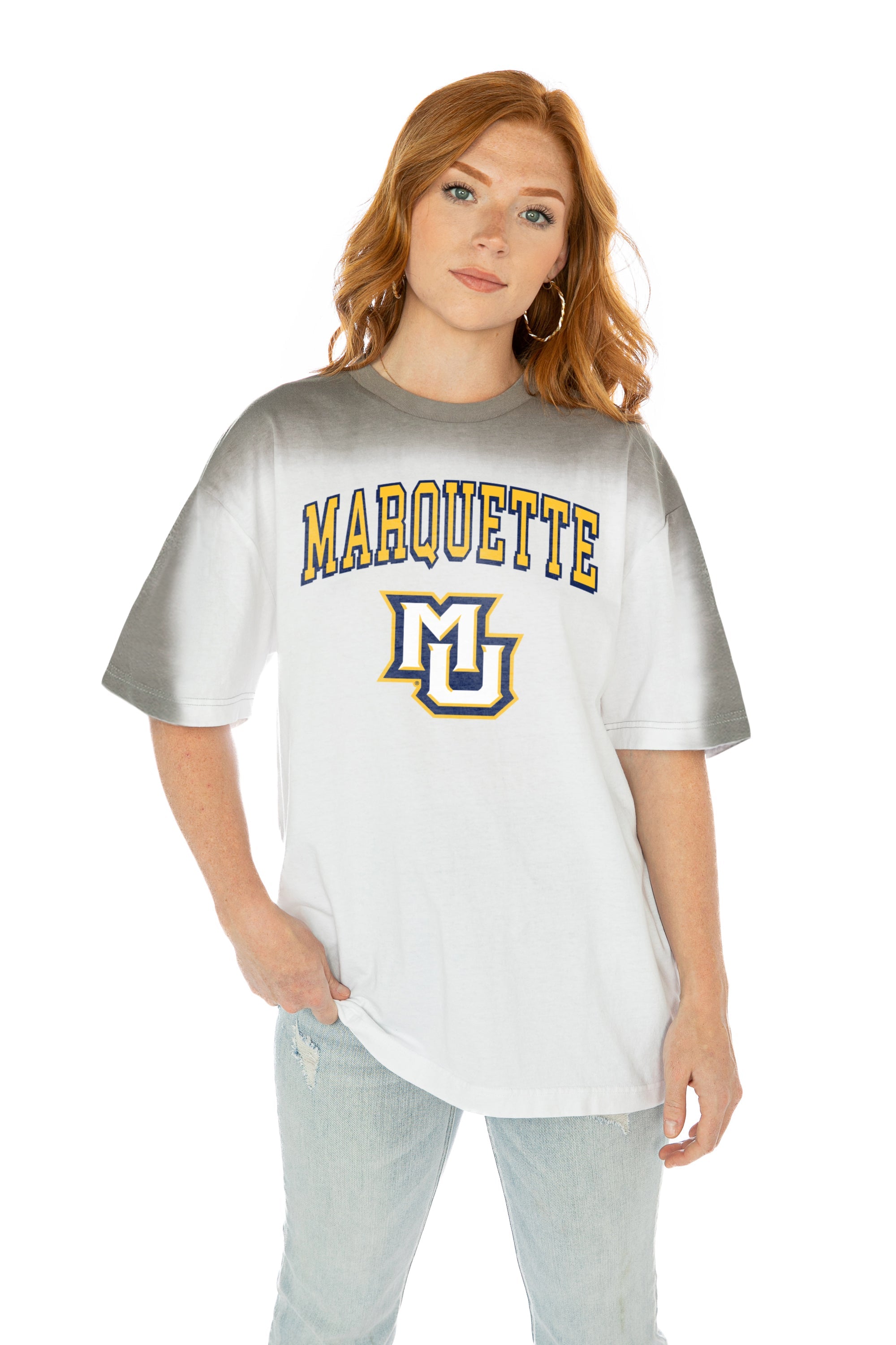 MARQUETTE GOLDEN EAGLES INTERCEPTION COLOR WAVE CREW NECK T-SHIRT