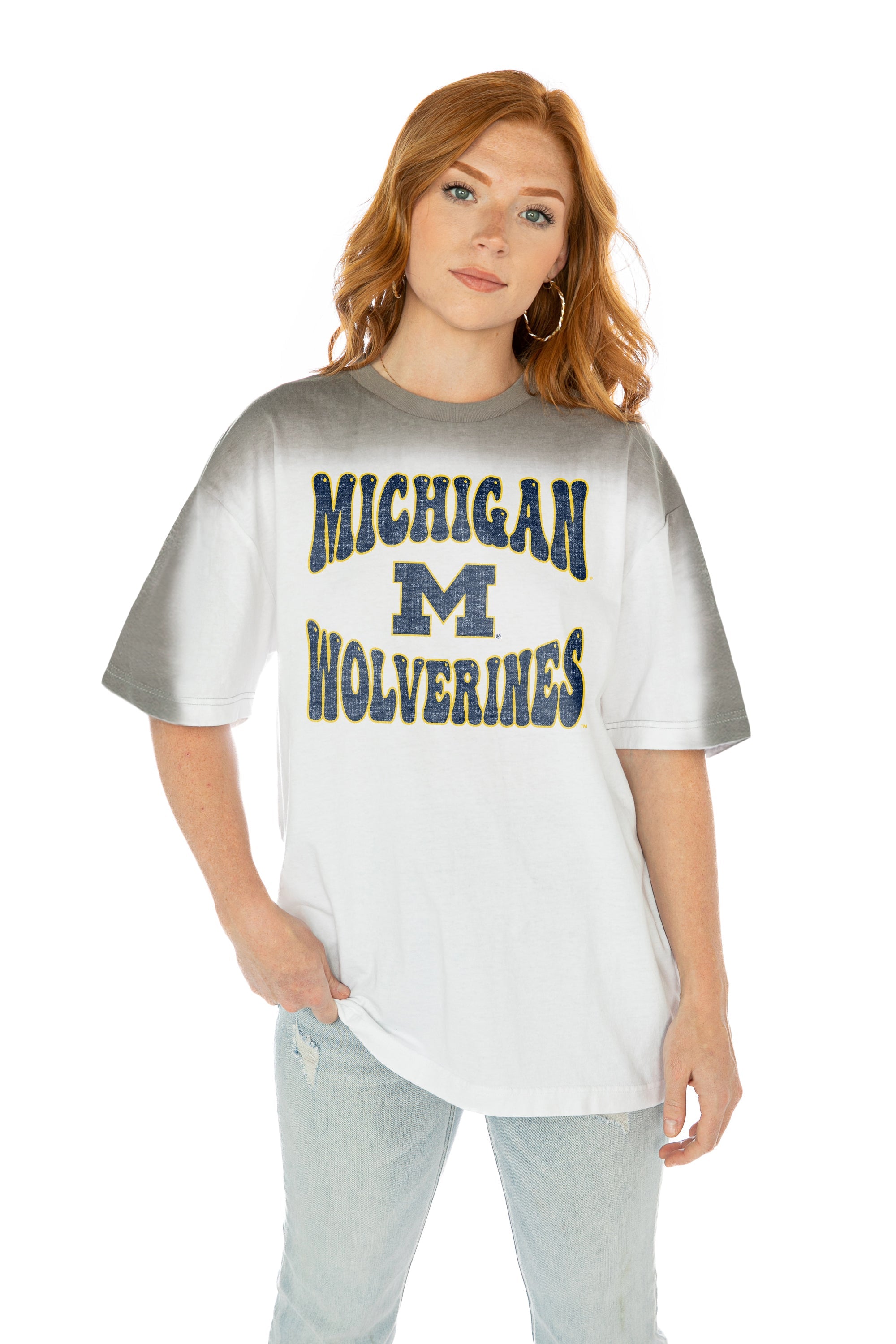 MICHIGAN WOLVERINES CAMPUS GLORY COLOR WAVE CREW NECK T-SHIRT