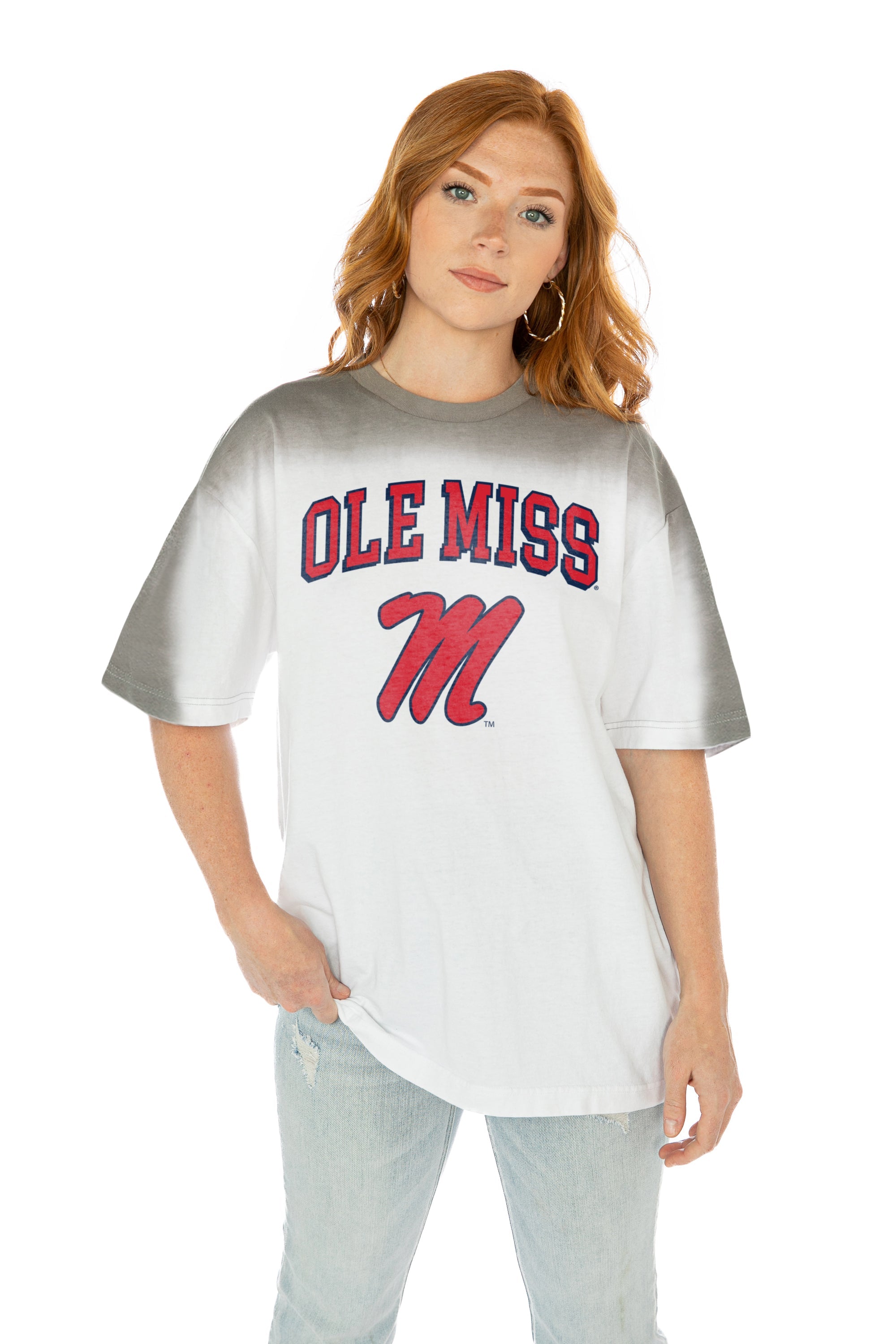 OLE MISS REBELS INTERCEPTION COLOR WAVE CREW NECK T-SHIRT