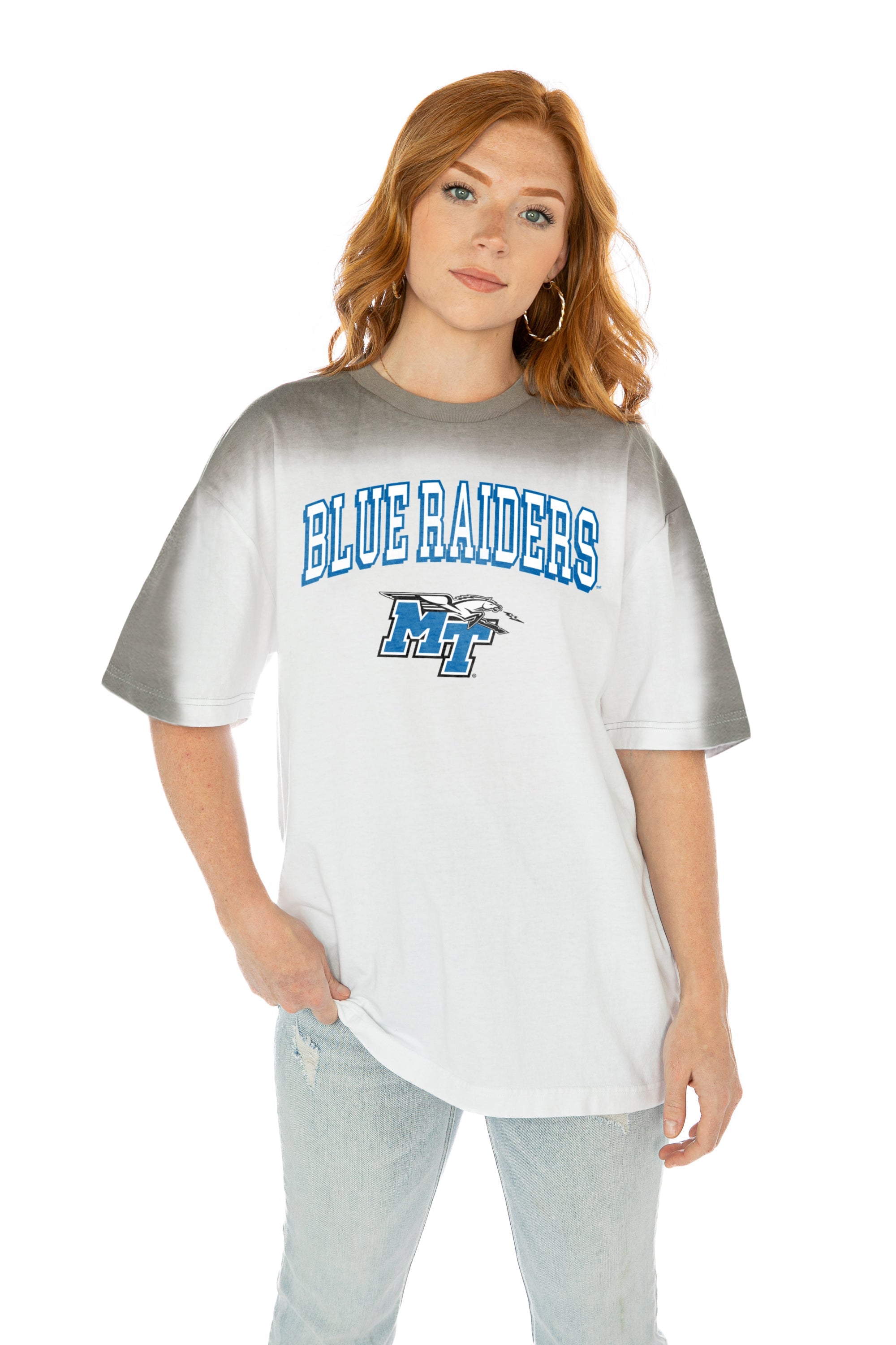 MIDDLE TENNESSEE STATE BLUE RAIDERS INTERCEPTION COLOR WAVE CREW NECK T-SHIRT