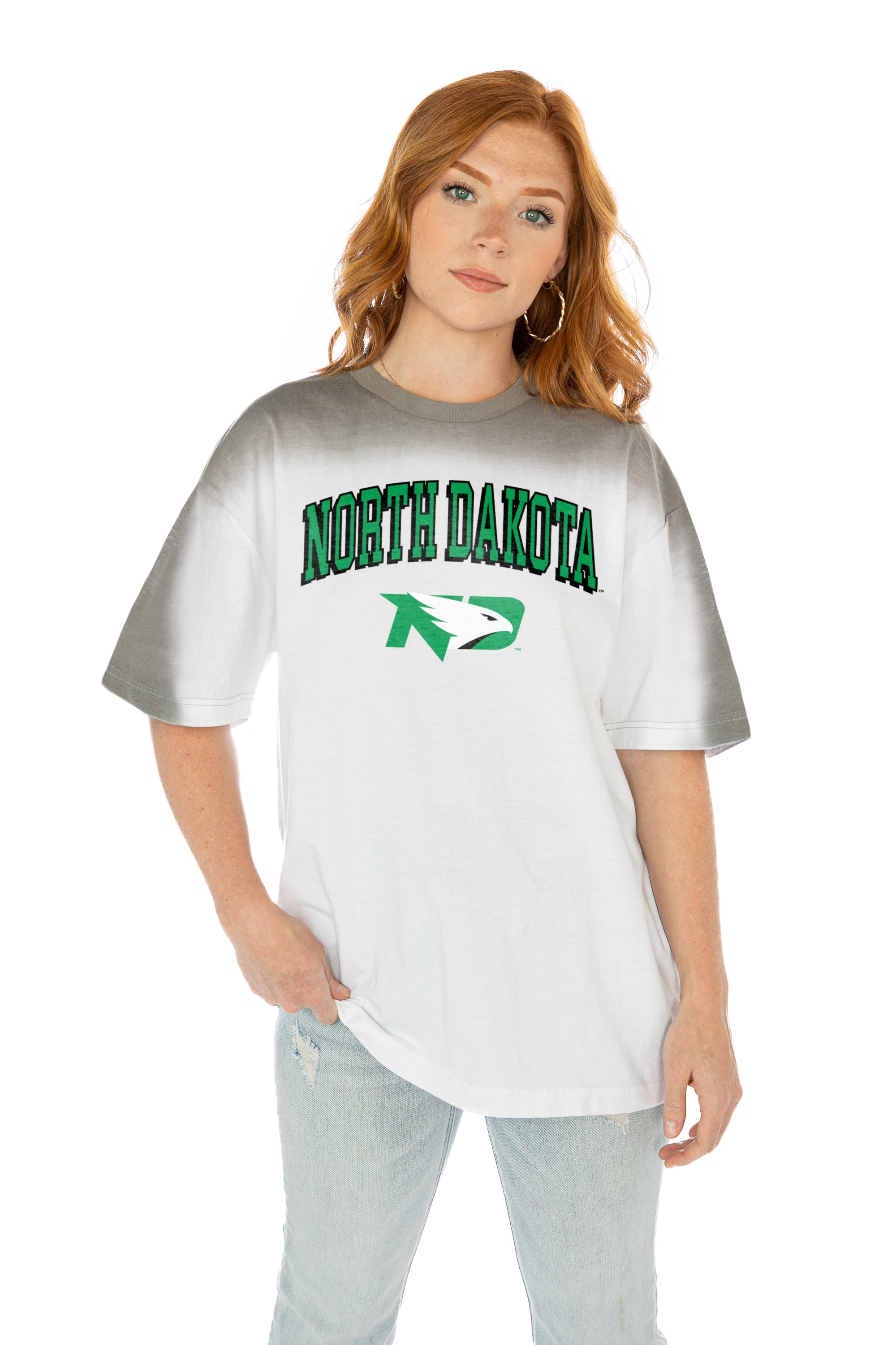 NORTH DAKOTA FIGHTING HAWKS INTERCEPTION COLOR WAVE CREW NECK T-SHIRT