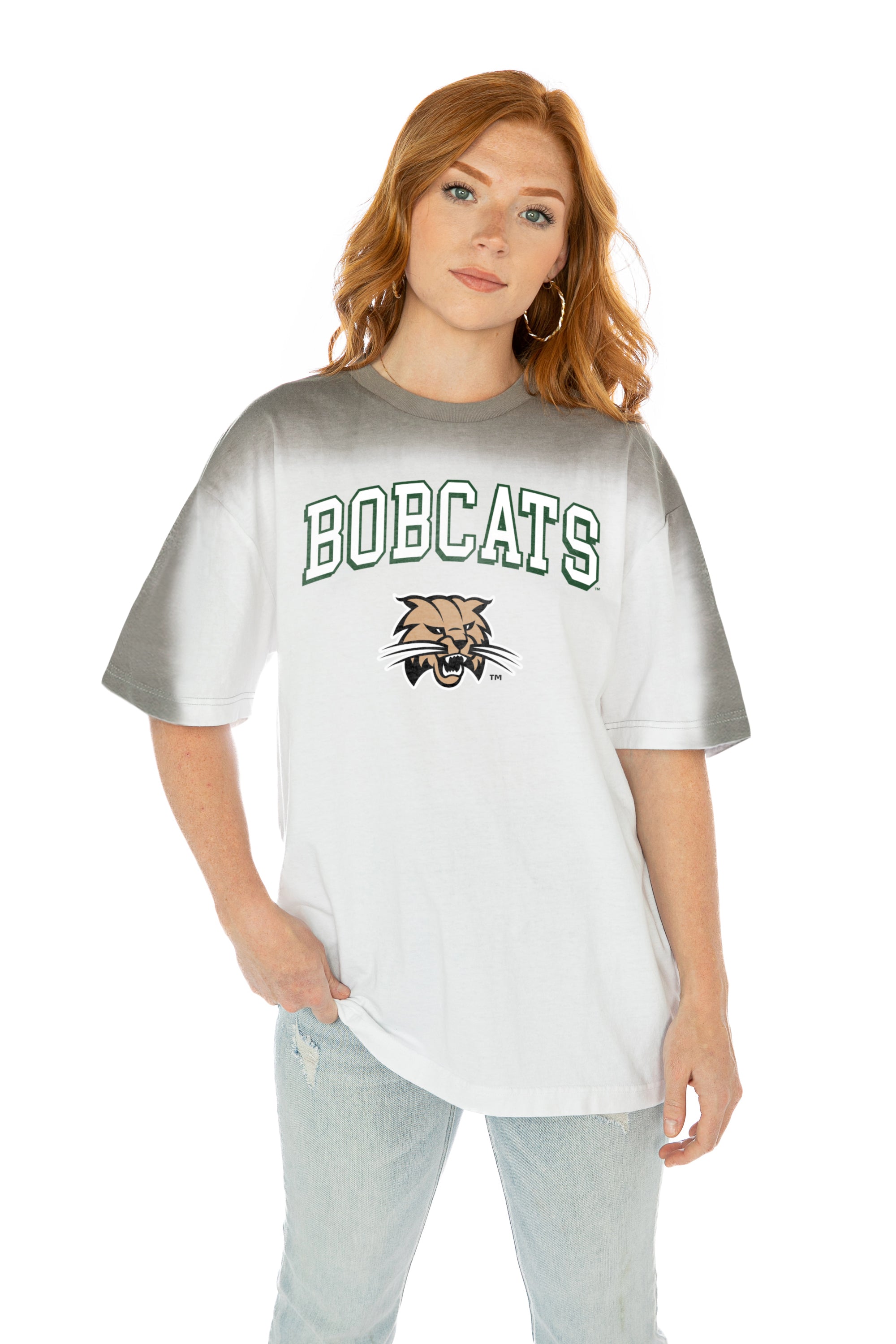 OHIO BOBCATS INTERCEPTION COLOR WAVE CREW NECK T-SHIRT