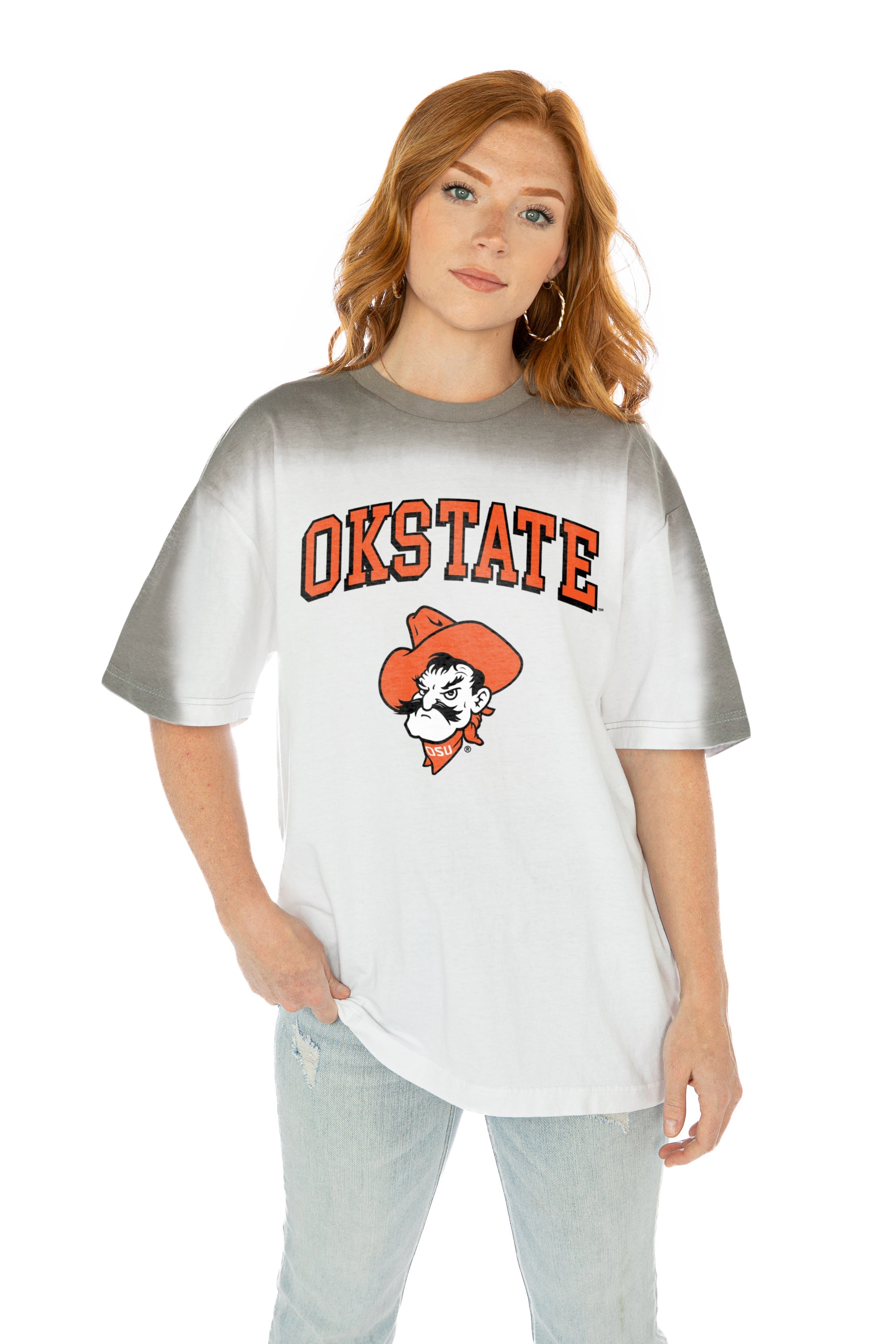 OKLAHOMA STATE COWBOYS INTERCEPTION COLOR WAVE CREW NECK T-SHIRT