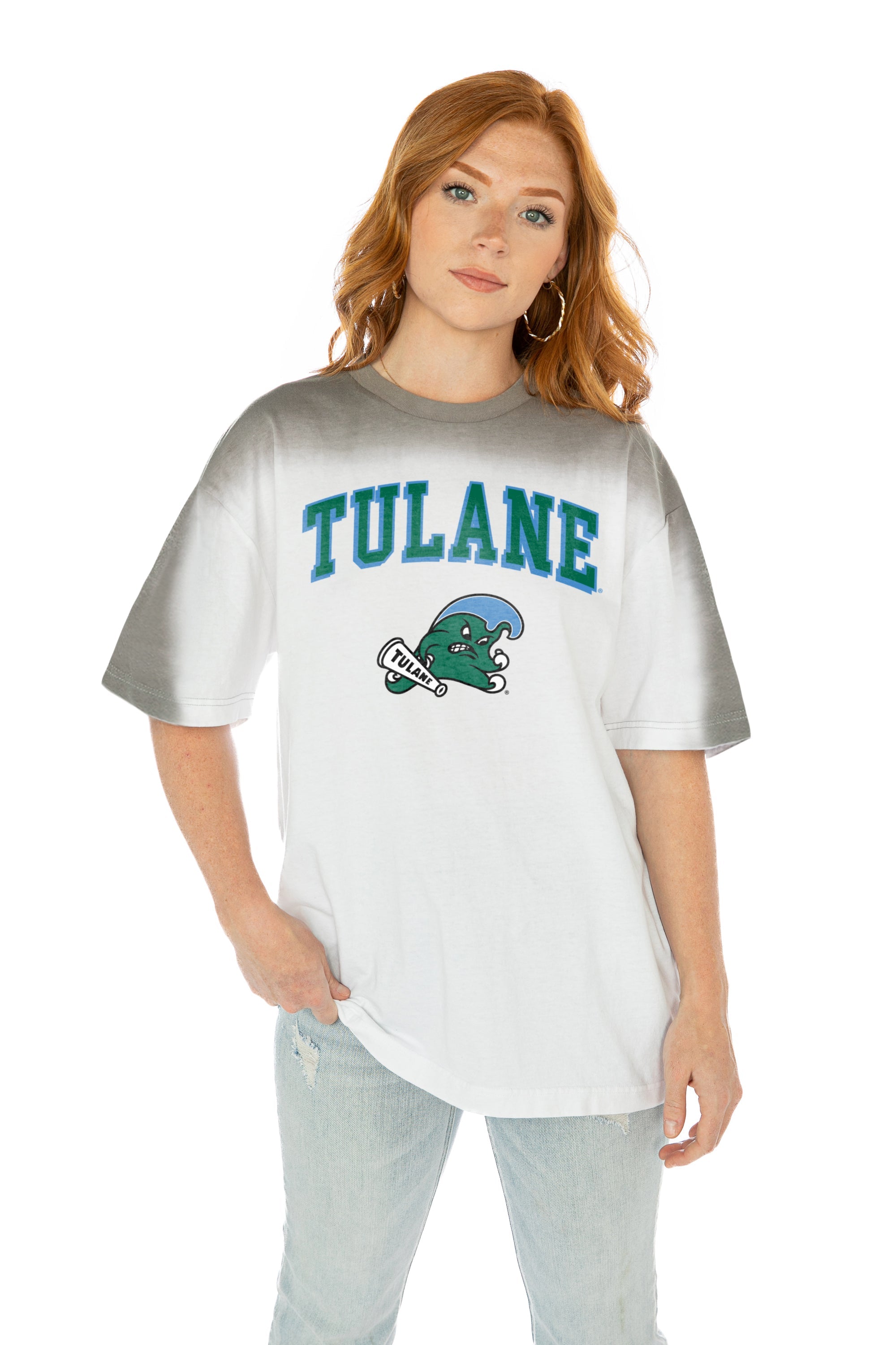 TULANE GREEN WAVE INTERCEPTION COLOR WAVE CREW NECK T-SHIRT