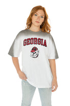 GEORGIA BULLDOGS INTERCEPTION COLOR WAVE CREW NECK T-SHIRT