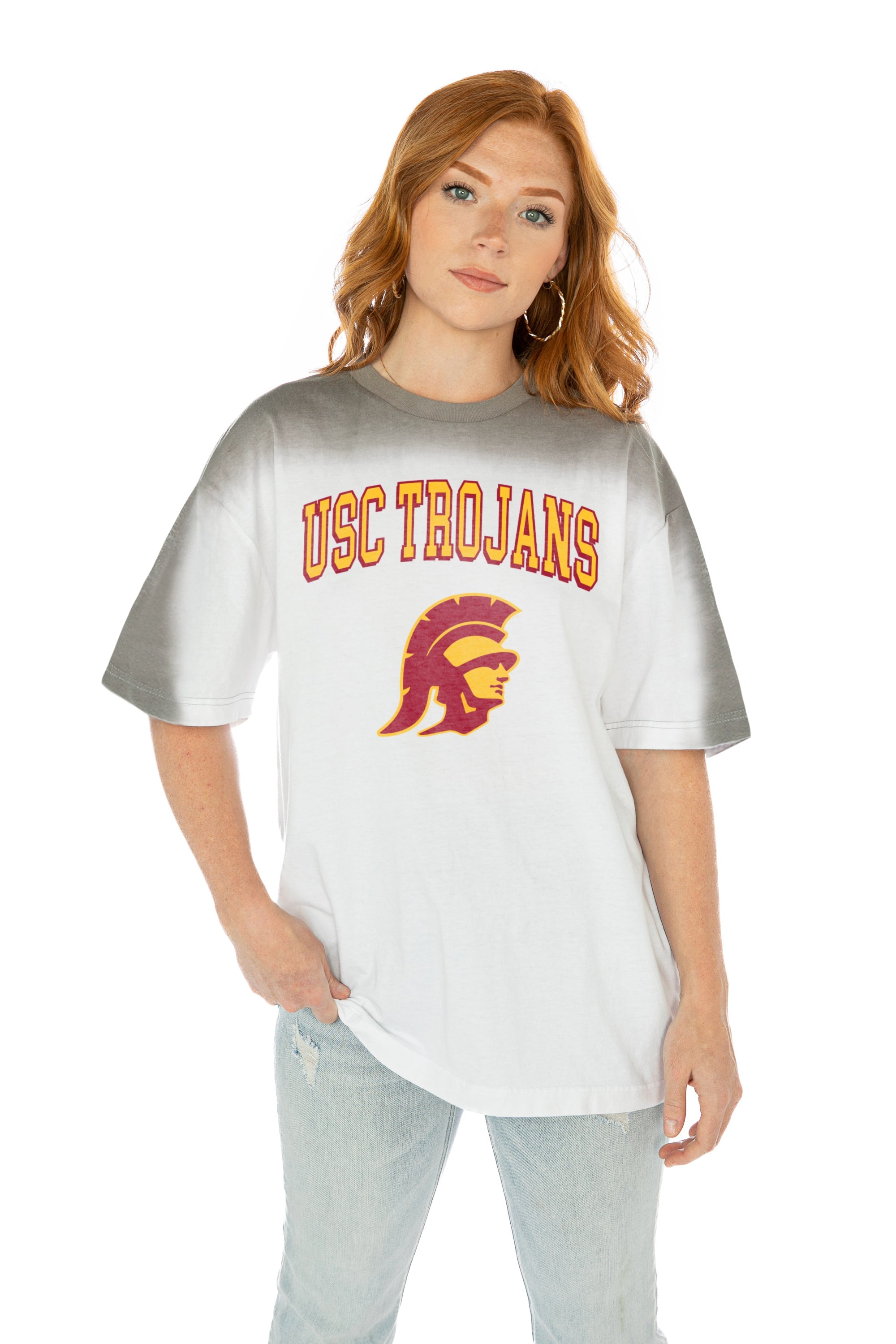 USC TROJANS INTERCEPTION COLOR WAVE CREW NECK T-SHIRT