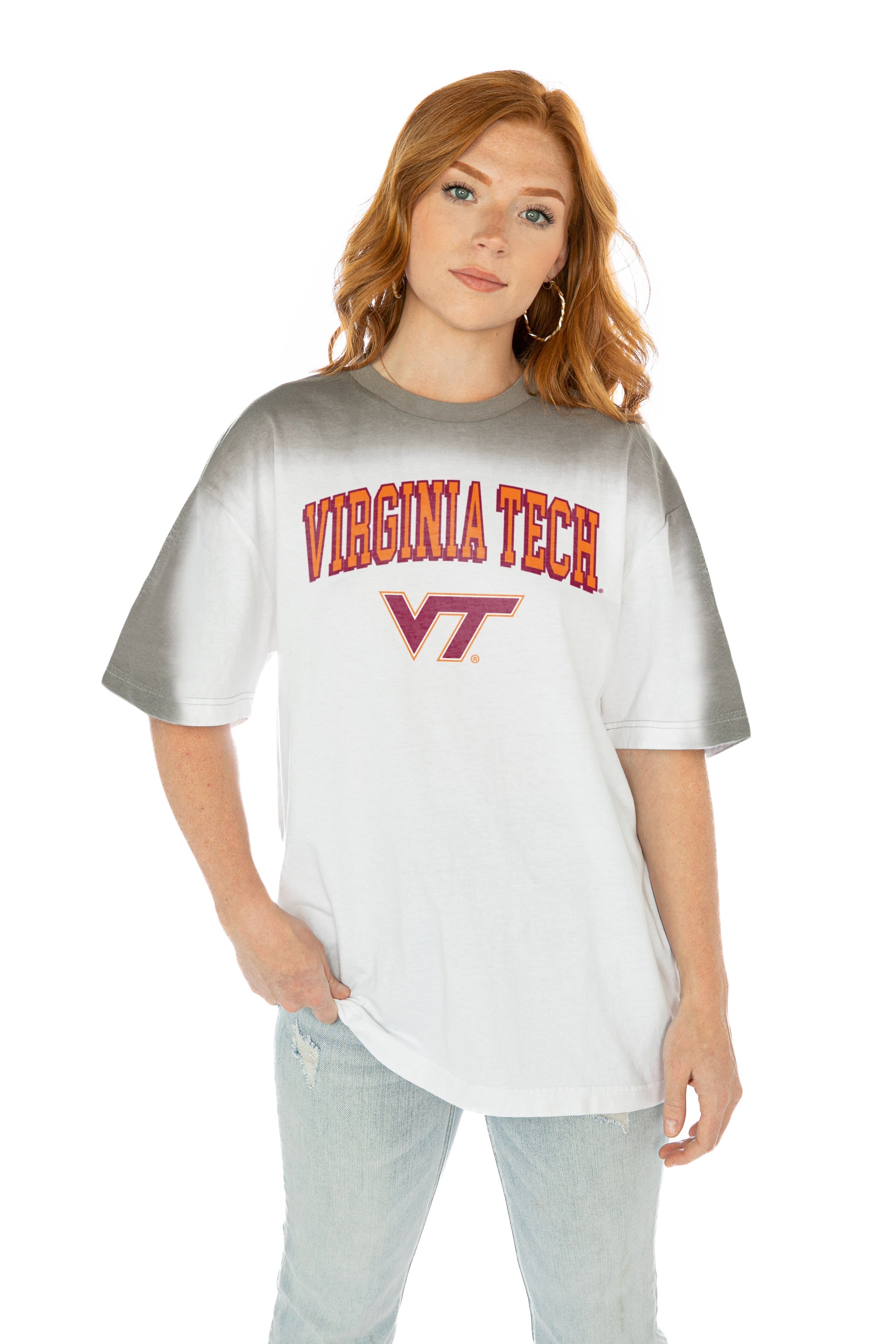 VIRGINIA TECH HOKIES INTERCEPTION COLOR WAVE CREW NECK T-SHIRT