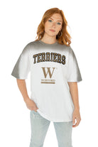 WOFFORD COLLEGE TERRIERS INTERCEPTION COLOR WAVE CREW NECK T-SHIRT