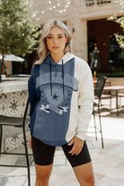 DALLAS COWBOYS TAKE THE FIELD TRI-COLOR BLOCK HOODED FLEECE PULLOVER