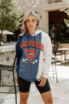 DENVER BRONCOS TAKE THE FIELD TRI-COLOR BLOCK HOODED FLEECE PULLOVER