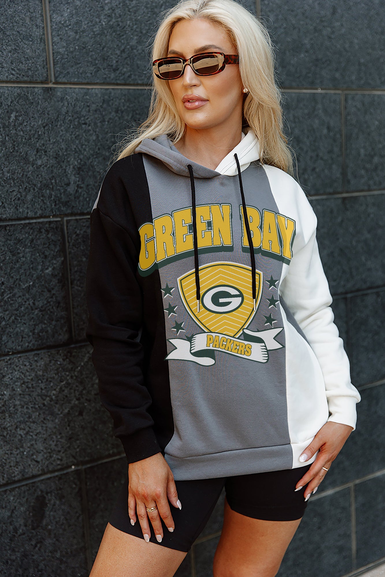 Fabric Green Bay Packers Sherpa Fleece Women’s Team Apparel Zip Hoodie Sweatshirt M/L