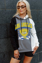 LOS ANGELES RAMS TAKE THE FIELD TRI-COLOR BLOCK HOODED FLEECE PULLOVER