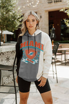 MIAMI DOLPHINS TAKE THE FIELD TRI-COLOR BLOCK HOODED FLEECE PULLOVER