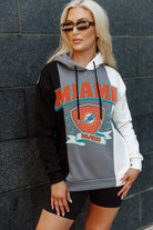 MIAMI DOLPHINS TAKE THE FIELD TRI-COLOR BLOCK HOODED FLEECE PULLOVER