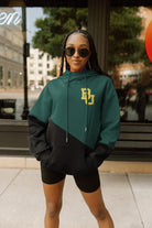 BAYLOR BEARS MATCHMAKER ADULT DIAGONAL BLOCK HOODED FLEECE PULLOVER