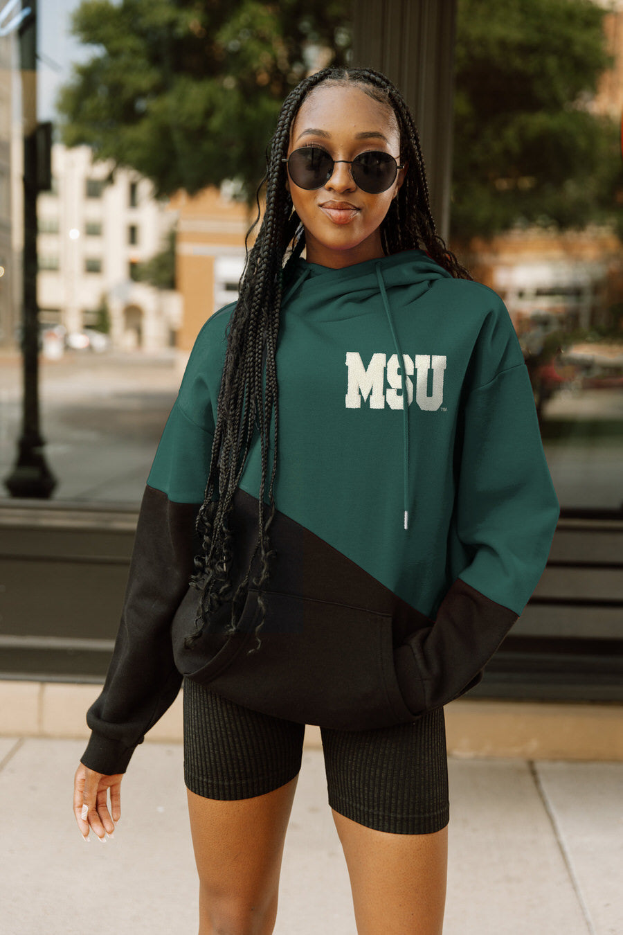 MICHIGAN STATE SPARTANS MATCHMAKER ADULT DIAGONAL BLOCK HOODED FLEECE –  Gameday Couture | SOHO