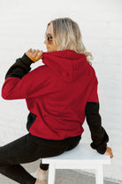 OKLAHOMA SOONERS MATCHMAKER ADULT DIAGONAL BLOCK HOODED FLEECE PULLOVER