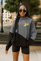 PURDUE BOILERMAKERS MATCHMAKER ADULT DIAGONAL BLOCK HOODED FLEECE PULLOVER