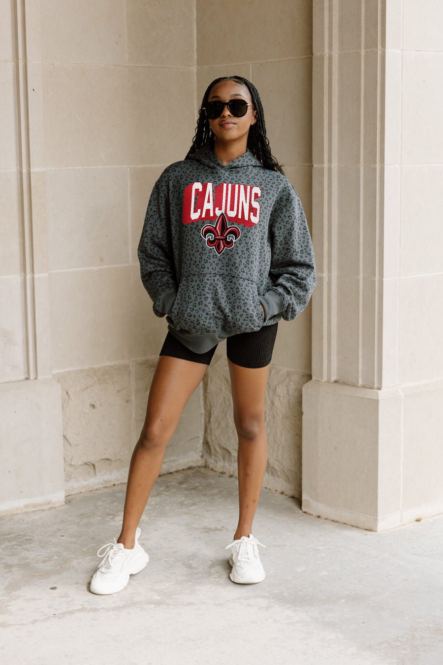 Women's Gameday Couture Black Louisiana Ragin' Cajuns Studded Pullover Hoodie Size: Medium