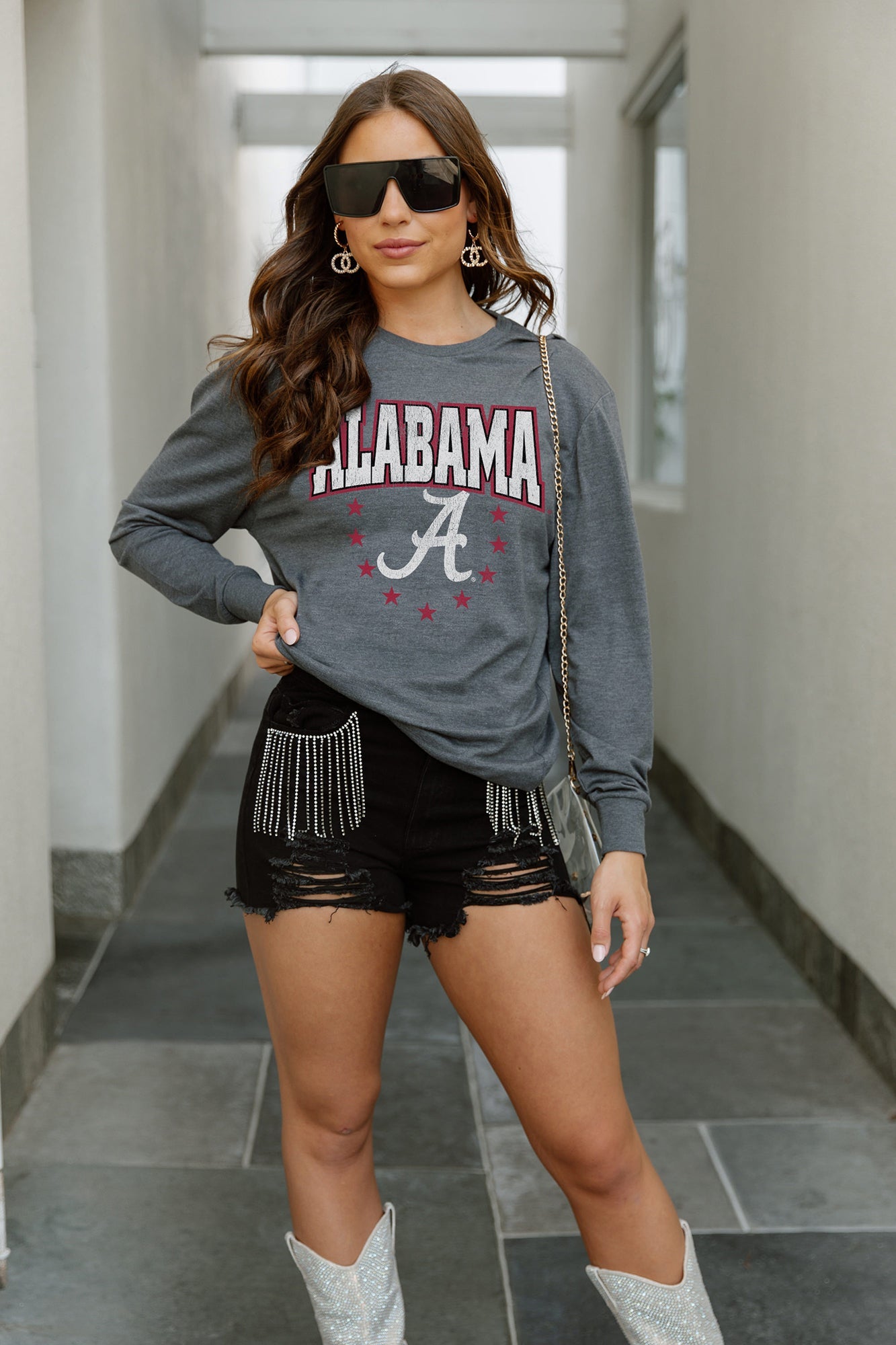 ALABAMA CRIMSON TIDE EVERYDAY FAN BOYFRIEND FIT LONG SLEEVE TEE