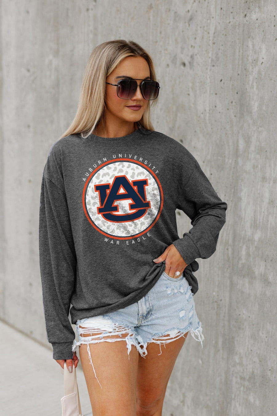 AUBURN TIGERS TURNING CIRCLES BOYFRIEND FIT LONG SLEEVE TEE