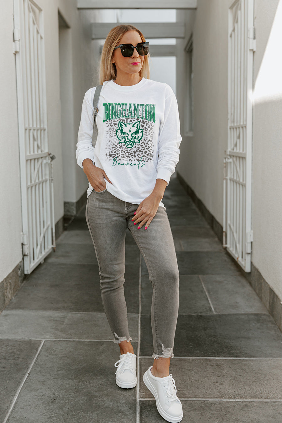 BINGHAMTON BEARCATS WILD GAME BOYFRIEND FIT LONG SLEEVE TEE