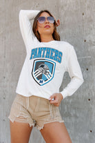 CAROLINA PANTHERS PUSHING THE LIMIT BOYFRIEND FIT LONG SLEEVE TEE