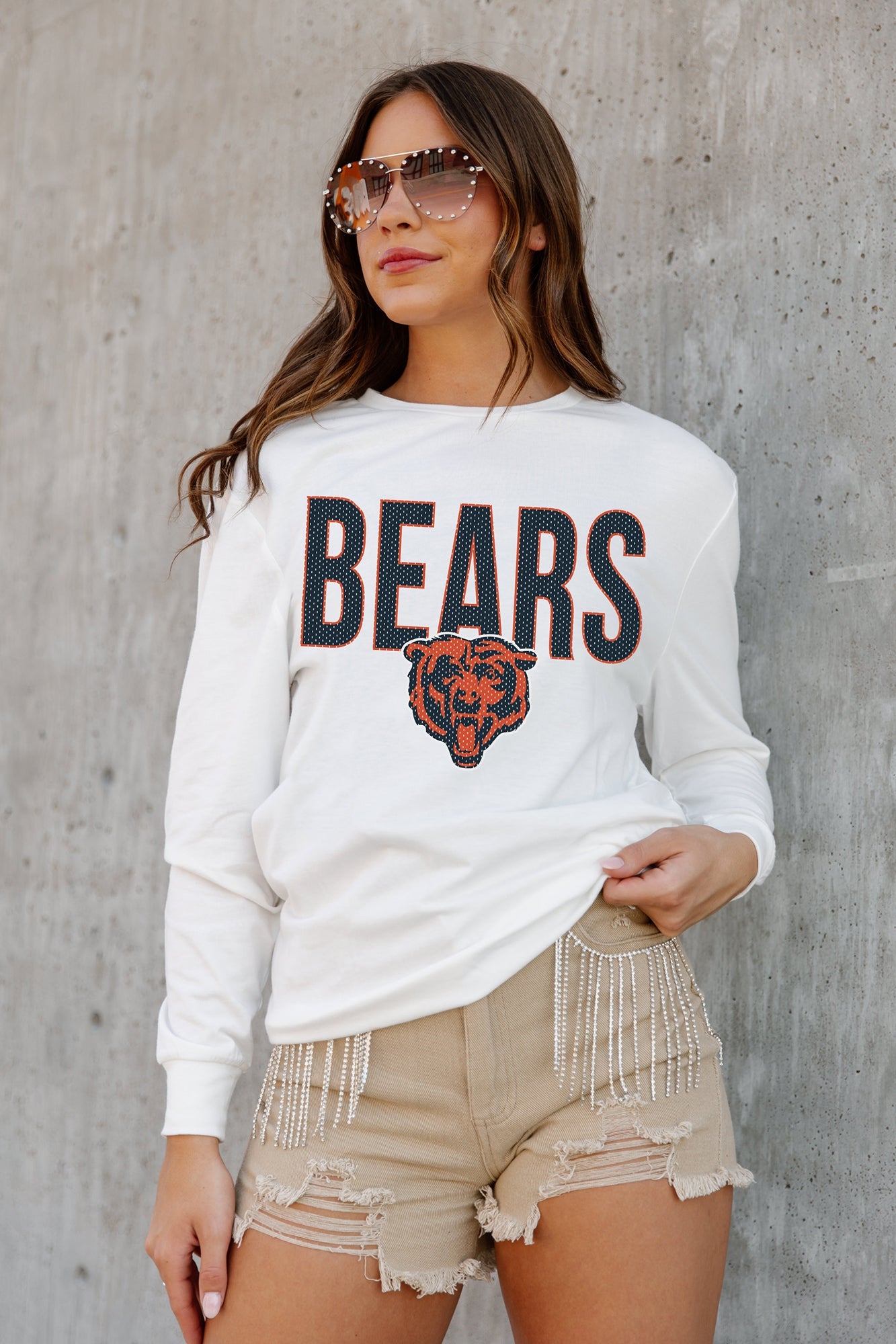 CHICAGO BEARS NO TIMEOUTS FADED WASH PULLOVER – GAMEDAY COUTURE