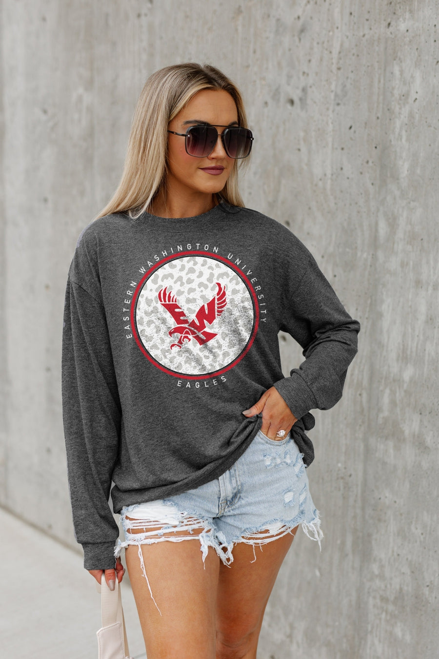 Women's Gameday Couture White Eastern Washington Eagles All We've Got Premium Fleece Drop Shoulder Pullover Sweatshirt Size: Medium