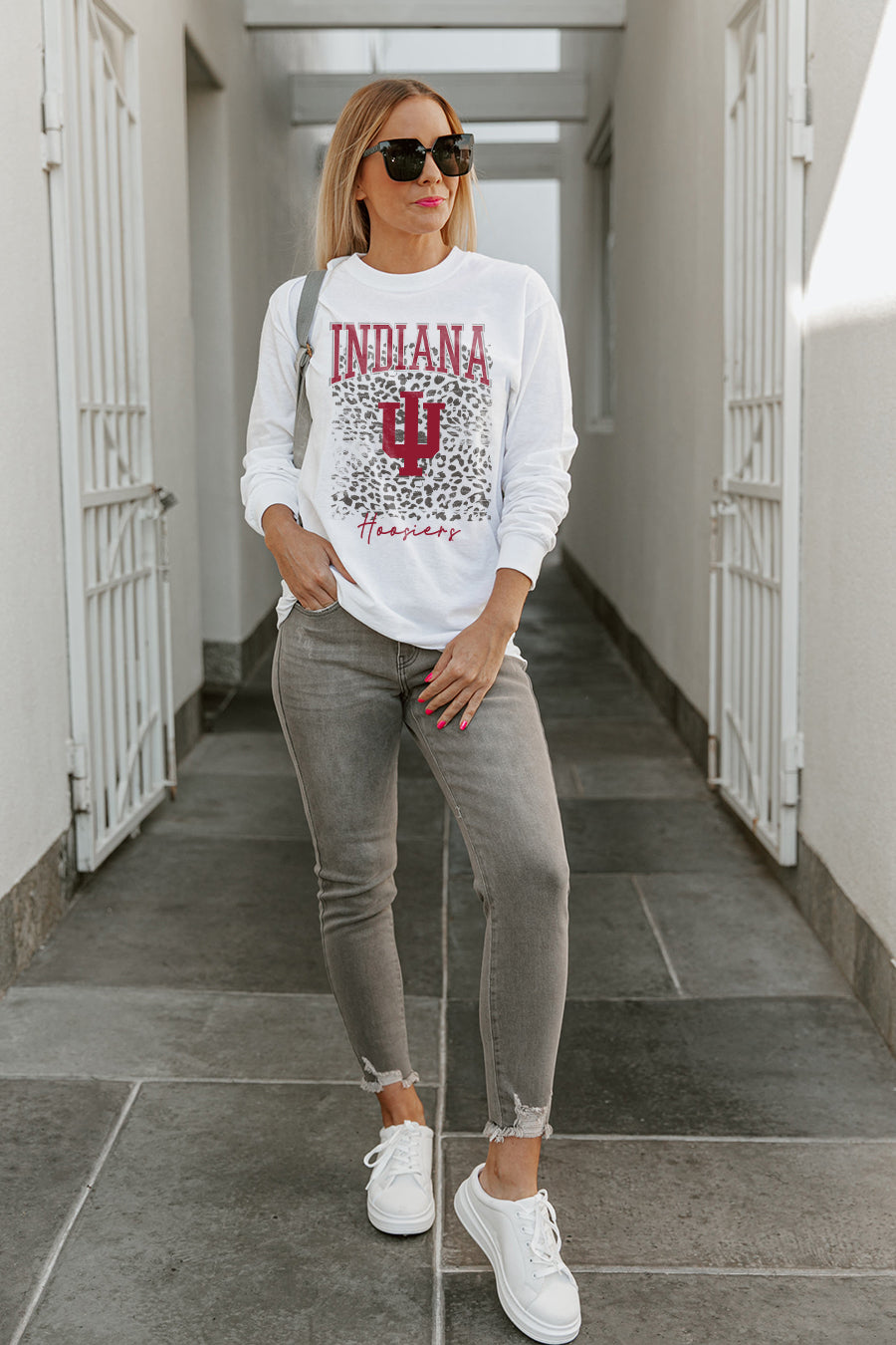 INDIANA HOOSIERS WILD GAME BOYFRIEND FIT LONG SLEEVE TEE